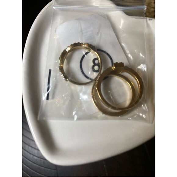 Rose Gold Plated Infinity Eternity Ring Simple Band Ring 3pcs Set Zircon Gemston - Picture 6 of 8